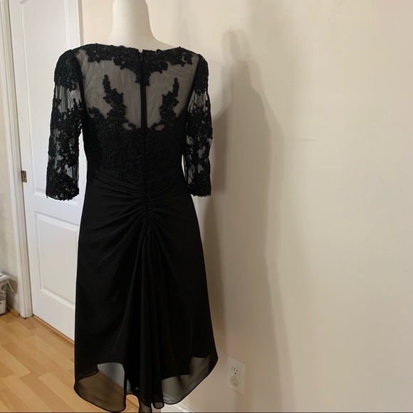Women’s size 10. Black Dressy wedding cocktail dress . Chiffon ruching at waist. - Picture 3 of 7